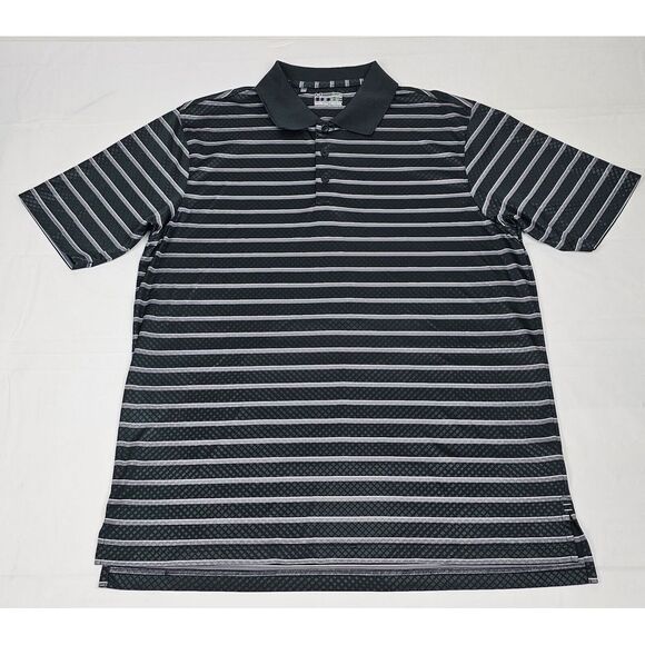 Under Armour Polo Shirt Mens Lrg. Golf Performance Heat Gear.‎ Geometric Shape - Picture 1 of 7